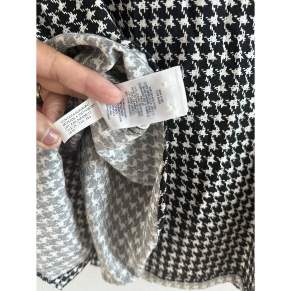 CHAPS No-Iron Button Down Black‎ White Houndstooth Contrast Cuffs Top Size 2X - Picture 10 of 10